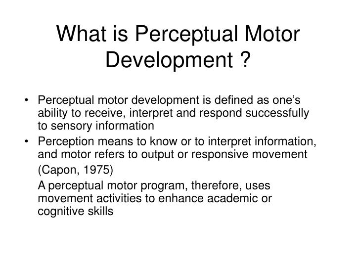 What is a perceptual motor program number