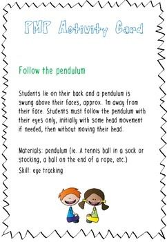 Examples of perceptual motor skills